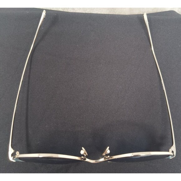 Linda Farrow 856 C7 Oversized Cat Eye Sunglasses Silver And Blue Titanium Frame - Picture 5 of 9